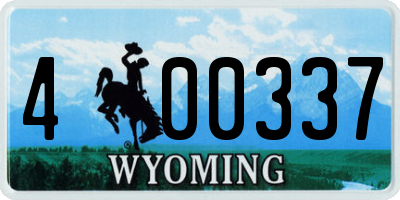WY license plate 400337
