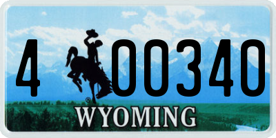 WY license plate 400340