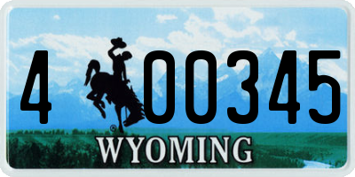 WY license plate 400345