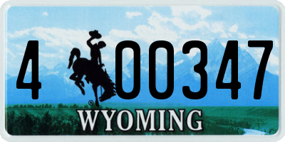 WY license plate 400347
