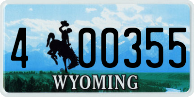 WY license plate 400355