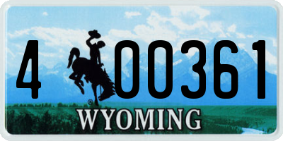 WY license plate 400361