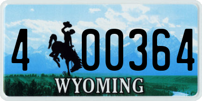WY license plate 400364