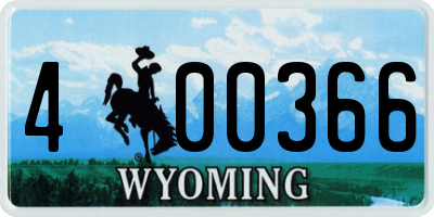 WY license plate 400366