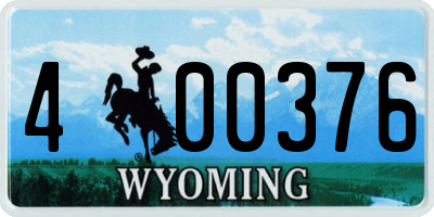 WY license plate 400376