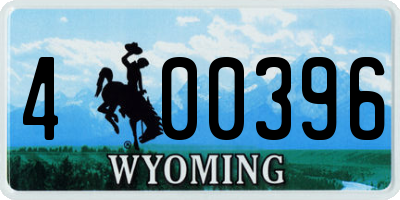 WY license plate 400396