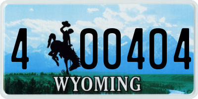 WY license plate 400404