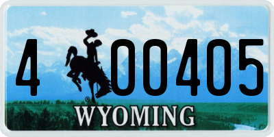 WY license plate 400405