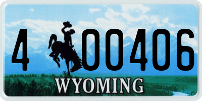 WY license plate 400406