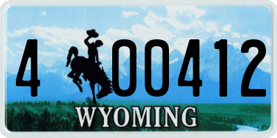 WY license plate 400412
