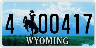 WY license plate 400417