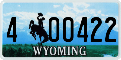 WY license plate 400422