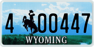 WY license plate 400447