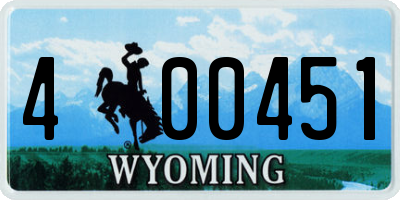 WY license plate 400451