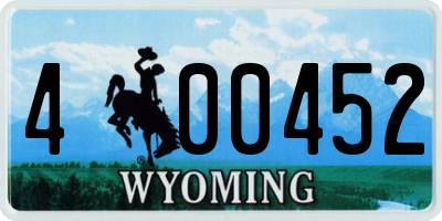 WY license plate 400452