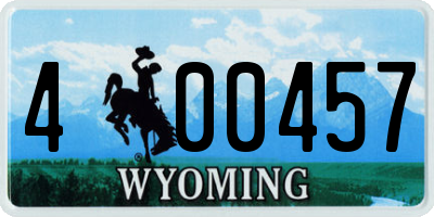 WY license plate 400457