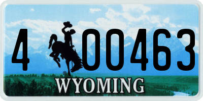 WY license plate 400463