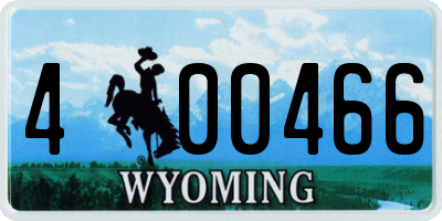 WY license plate 400466