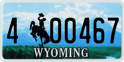 WY license plate 400467