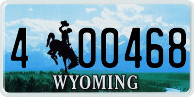 WY license plate 400468