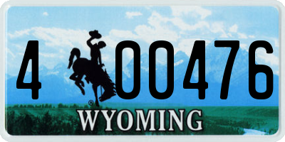 WY license plate 400476