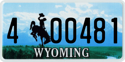 WY license plate 400481
