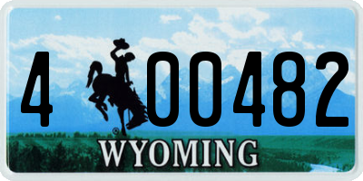 WY license plate 400482