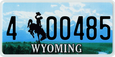 WY license plate 400485