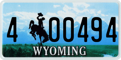 WY license plate 400494