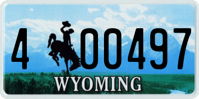 WY license plate 400497