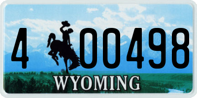 WY license plate 400498