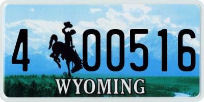 WY license plate 400516