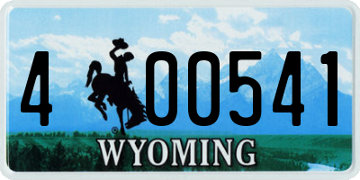 WY license plate 400541