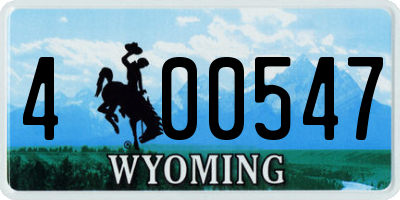 WY license plate 400547