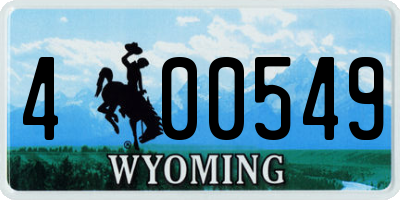 WY license plate 400549
