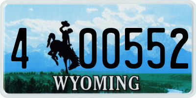 WY license plate 400552