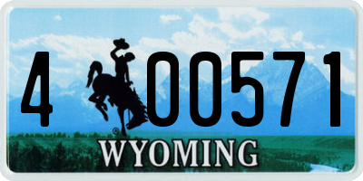 WY license plate 400571