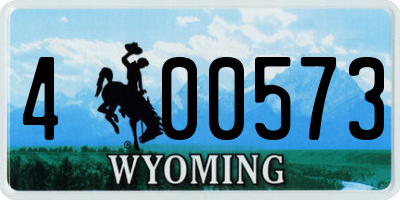 WY license plate 400573