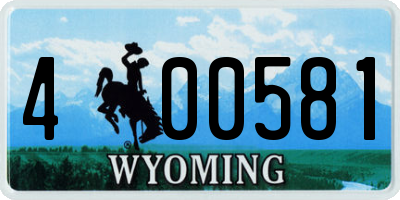 WY license plate 400581