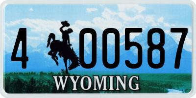 WY license plate 400587
