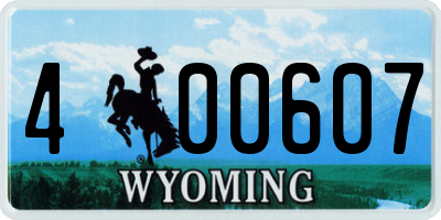 WY license plate 400607