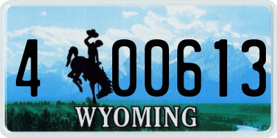 WY license plate 400613