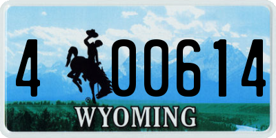 WY license plate 400614