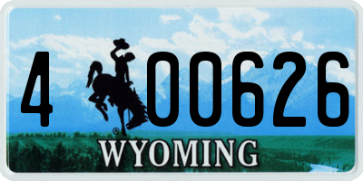 WY license plate 400626