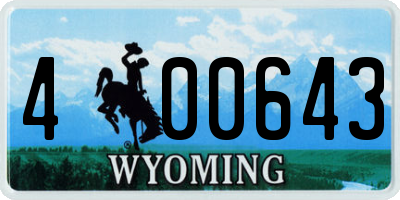 WY license plate 400643