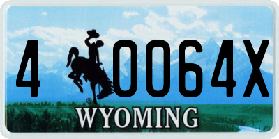 WY license plate 40064X