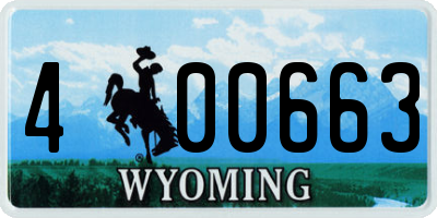 WY license plate 400663