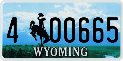 WY license plate 400665