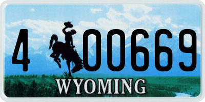 WY license plate 400669