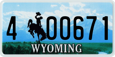 WY license plate 400671
